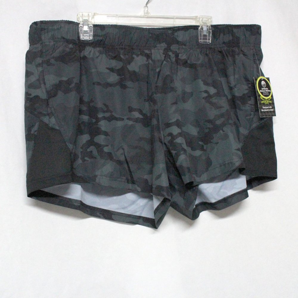 Athletic Works Women's XXXL (22)  Black Camouflage DriWorks Running Shorts